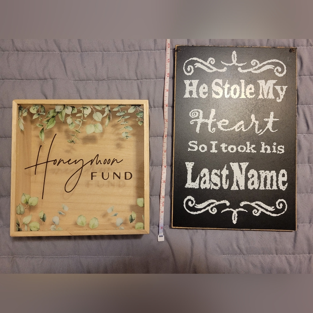 Honeymoon Fund Wedding Box Wedding Reception Piggy Bank Honeymoon Fund and sign